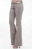 Bayan Kahverengi Düşük Bel Geniş Paça Pantolon