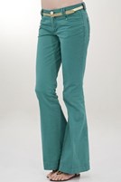 Bayan Yeşil Düşük Bel Geniş Paça Pantolon