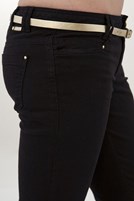 Bayan Siyah Düşük Bel Geniş Paça Pantolon