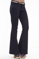 Bayan Lacivert Düşük Bel Geniş Paça Pantolon