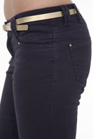 Bayan Lacivert Düşük Bel Geniş Paça Pantolon