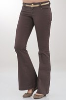 Bayan Kahverengi Düşük Bel Geniş Paça Pantolon