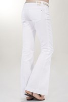 Bayan Beyaz Düşük Bel Geniş Paça Pantolon