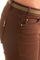Bayan Kahverengi Boru Paça Pantolon