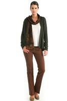 Bayan Kahverengi Boru Paça Pantolon