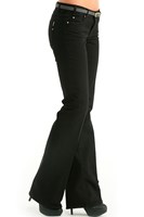 Bayan Siyah Boru Paça Pantolon