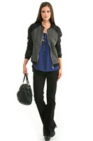 Bayan Siyah Boru Paça Pantolon