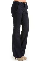 Bayan Lacivert Pamuklu Bol Paça Pantolon