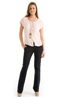 Bayan Lacivert Pamuklu Bol Paça Pantolon