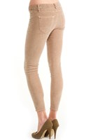 Bayan Krem  Kadife Dar Kesim Pantolon