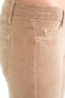 Bayan Krem  Kadife Dar Kesim Pantolon