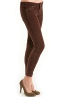 Bayan Kahverengi  Kadife Dar Kesim Pantolon