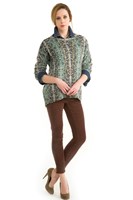 Bayan Kahverengi  Kadife Dar Kesim Pantolon