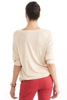 Bayan Krem Baskılı Tişört