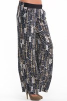 Bayan Çok Renkli Desenli Bol Rahat Pantolon