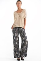 Bayan Çok Renkli Desenli Bol Rahat Pantolon