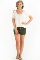 Bayan Krem Keten Tişört