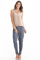 Bayan Bej Kısa Kollu İpek Gömlek