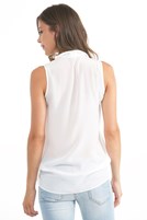 Bayan Krem Kısa Kollu İpek Gömlek