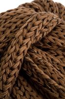 Bayan Kahverengi Simli Püskül Detaylı Atkı 