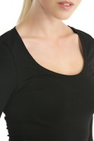 Bayan Siyah U Yaka Uzun Kollu Tişört