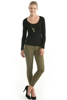 Bayan Siyah U Yaka Uzun Kollu Tişört