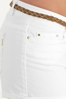 Bayan Beyaz Düşük Bel Mini Şort
