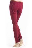 Bayan Kırmızı Dar Kesim Pantolon