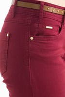 Bayan Kırmızı Dar Kesim Pantolon