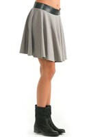 Bayan Gri Mini Kloş Etek