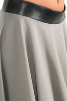 Bayan Gri Mini Kloş Etek