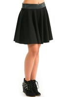 Bayan Siyah Mini Kloş Etek