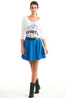 Bayan Lacivert Mini Kloş Etek