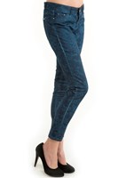 Bayan Mavi Pamuklu Skinny-Fit Pantolon