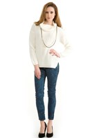 Bayan Mavi Pamuklu Skinny-Fit Pantolon