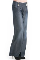 Bayan Mavi Bol Kesim Denim Pantolon