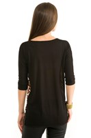 Bayan Çok Renkli Leopar Desenli Bluz