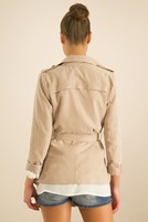 Bayan Bej Önü Volanlı Ceket