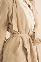 Bayan Bej Önü Volanlı Ceket