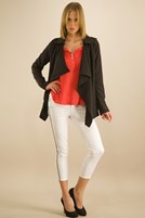 Bayan Siyah Önü Volanlı Ceket