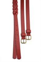 Bayan Kırmızı Deri Kemer