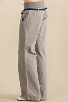 Bayan Gri Beli Lastikli Geniş Paça Pantolon