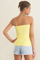 Bayan Sarı Dantel Detaylı Straplez Atlet