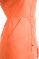 Bayan Turuncu Cepli Kolsuz Dizüstü Elbise