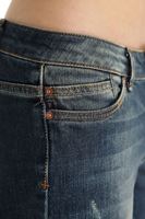 Bayan Mavi İspanyol Paça Yıkamalı Denim Pantolon