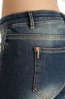 Bayan Mavi İspanyol Paça Yıkamalı Denim Pantolon