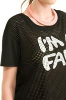 Bayan Siyah Baskılı Kısa Tişört