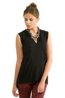 Bayan Siyah Kolsuz V Yaka Bluz