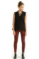 Bayan Siyah Kolsuz V Yaka Bluz