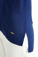 Bayan Mavi Kolsuz V Yaka Bluz